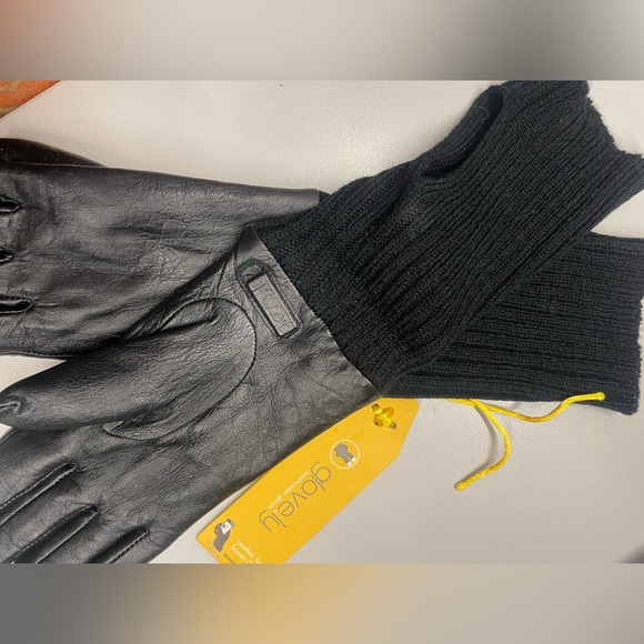 Cashmere lined convertible leather gloves - Picture 3 of 6